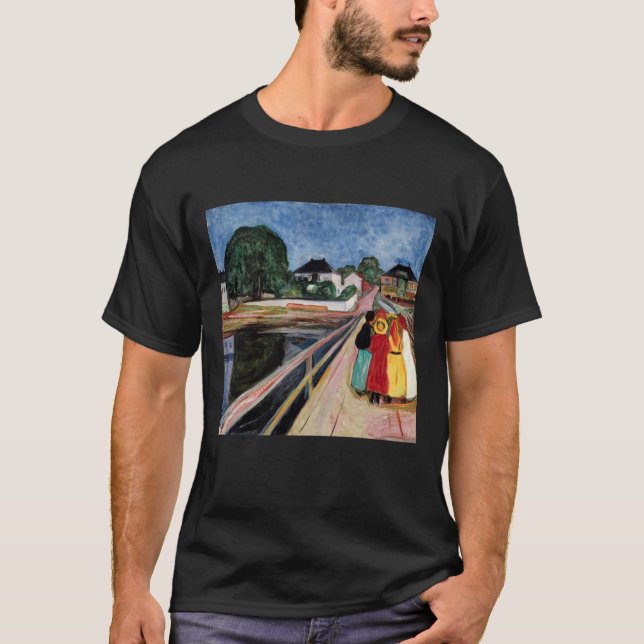 Camiseta Edvard Munch - As raparigas na Ponte 1902 (Frente)