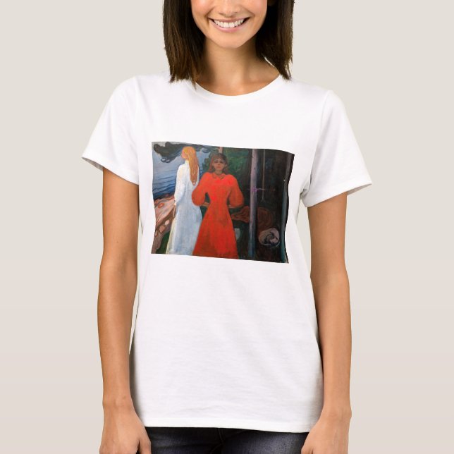 Camiseta Edvard Munch - Vermelho e Branco (Frente)
