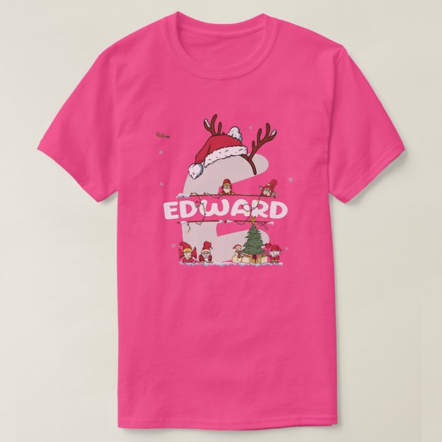 Camiseta Edward Christmas w Edward Name para o engraçado Na (Frente do Design)