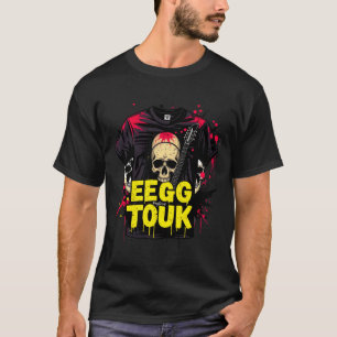 Camiseta Eegg Electric Guitar & Skulls Grunge T Shirt