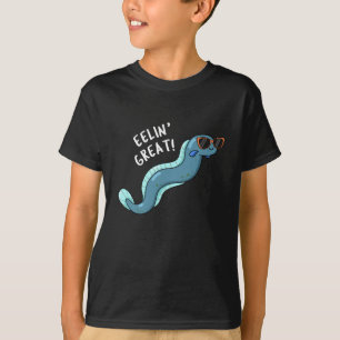 Camiseta Eelin Excelente Engraçado Slippery Eel Pun Dark BG