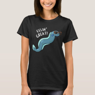 Camiseta Eelin Excelente Engraçado Slippery Eel Pun Dark BG