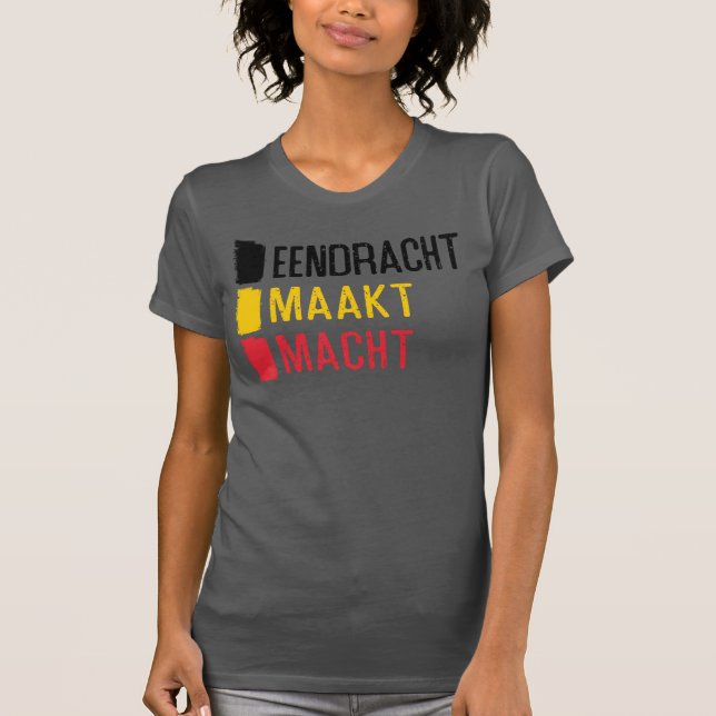 Camiseta Eendracht Maakt Macht Motto Belga, Bélgica (Frente)