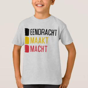 Camiseta Eendracht Maakt Macht Motto Belga Tee, Bélgica