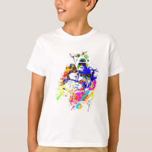 Camiseta Efeito da pintura do Splatter do gorila da