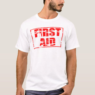 Camiseta Efeito de carimbo de borracha vermelha. Primeiros 