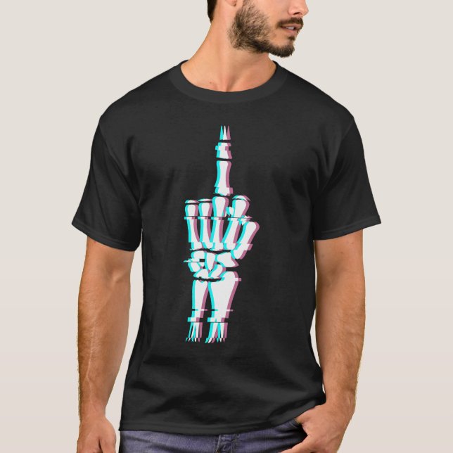 Camiseta Efeito de Derrame na Mão do Dedo Diabo (Frente)