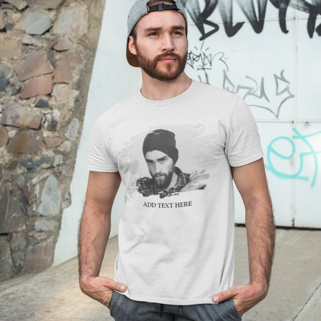 Camiseta Efeito de Foto Gravada Personalizada Moderna (Criador carregado)