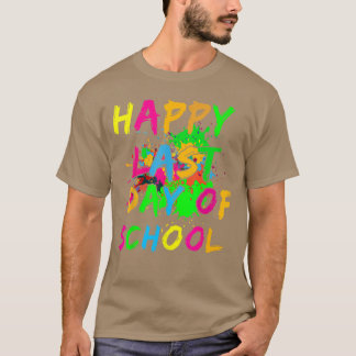 Camiseta Efeito de respingo de tinta no último dia feliz de