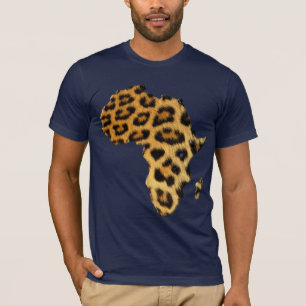 Camiseta Efeito Pele-Leopardo Mapa da Moda AFRICA