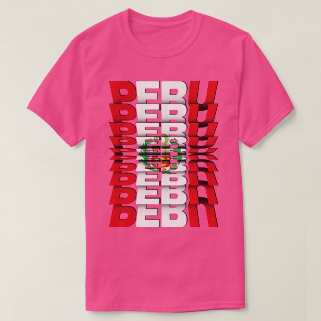 Camiseta Efeito Texto do Sacudir de Sinalizador Peru (Frente do Design)