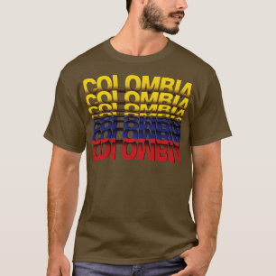 Camiseta efeito Texto do Sacudir Sinalizador Colômbia