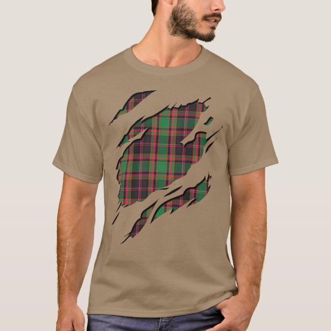 Camiseta Efeitos da xadrez de Tartan da caça do Cumming do (Frente)