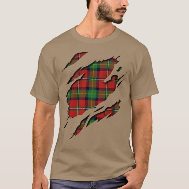 Camiseta Efeitos da xadrez de Tartan de Boyd do clã (Frente)