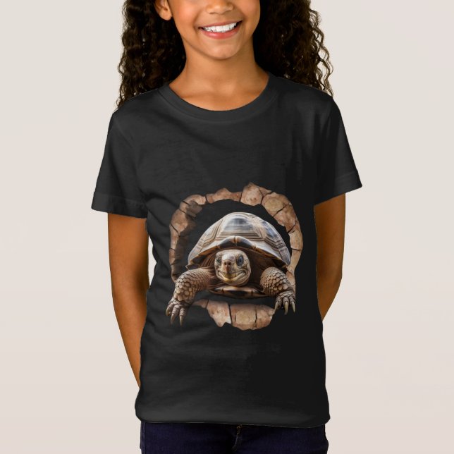 Camiseta Efeitos De Animação De Tartaruga Bonita. (Frente)