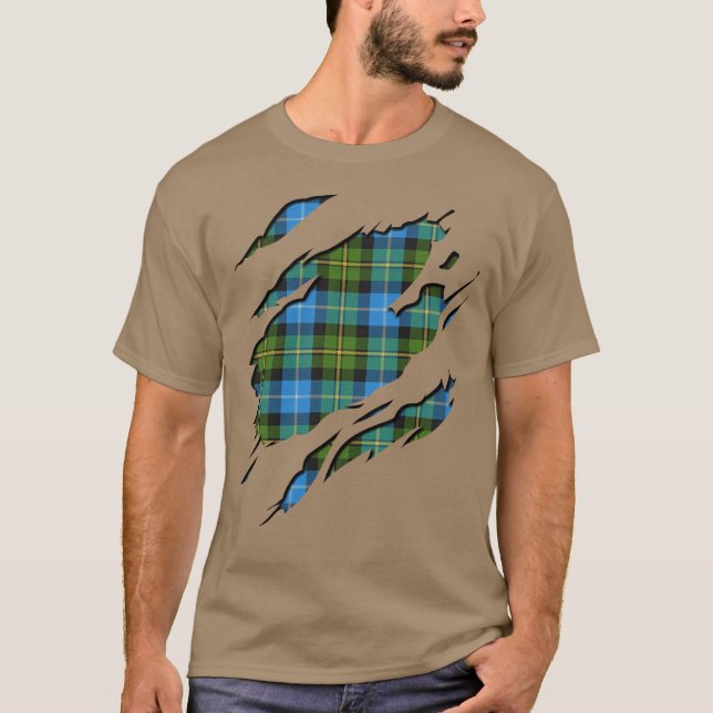 Camiseta Efeitos de Xadrez de Clan MacNeil Tartan (Frente)
