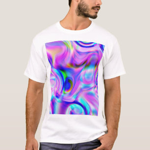 Camiseta Efeitos digitais: padrão de abstrato multicor.