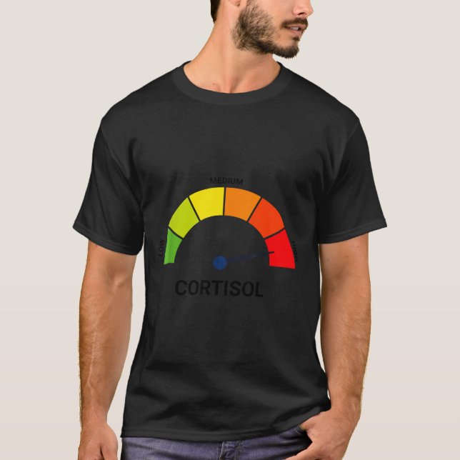 Camiseta Efeitos na Saúde Níveis Altos de Cortisol Design (Frente)