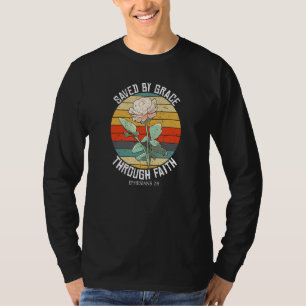 Camiseta Efésios 28 Versículo da Bíblia Salvo Pela Graça Re