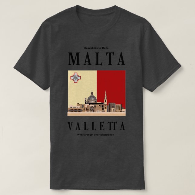 Camiseta efetuar uma viagem a Malta (Frente do Design)