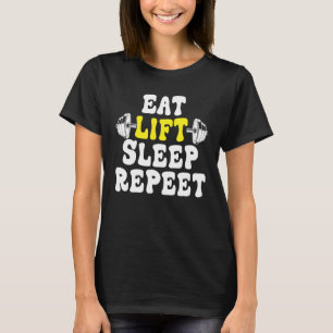 Camiseta Efetue Repetição da Elevação da Elevação de Peso E