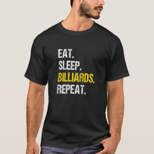 Camiseta Efetue sono, repita o snooker do jogador de Piscin