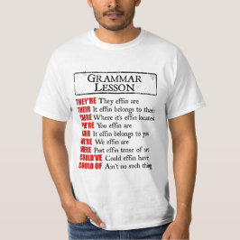 Camiseta Effin Grammar Lição Humor Eles são os seus