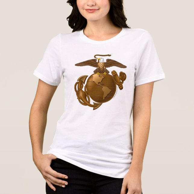 Camiseta EGA de cor do cheio - Bronze (Frente)