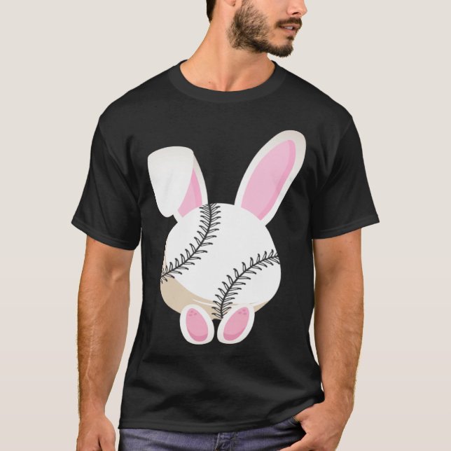 Camiseta Egg Baseball Rabbit Bunny Ears Funny Easter Day Pl (Frente)