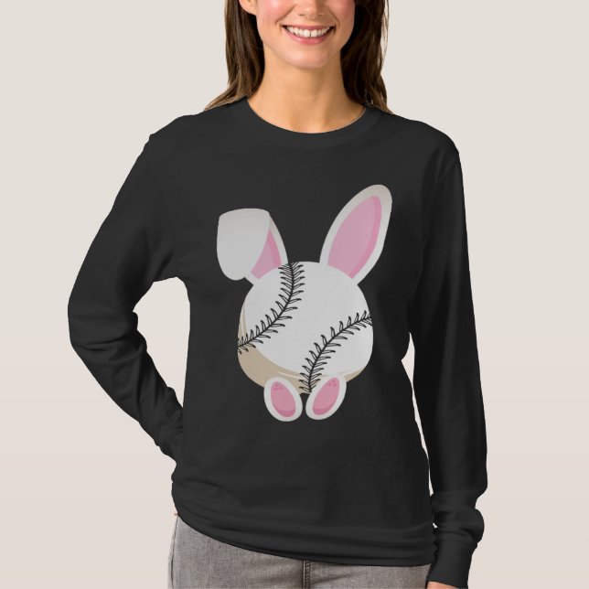 Camiseta Egg Baseball Rabbit Bunny Ears Funny Easter Day Pl (Frente)