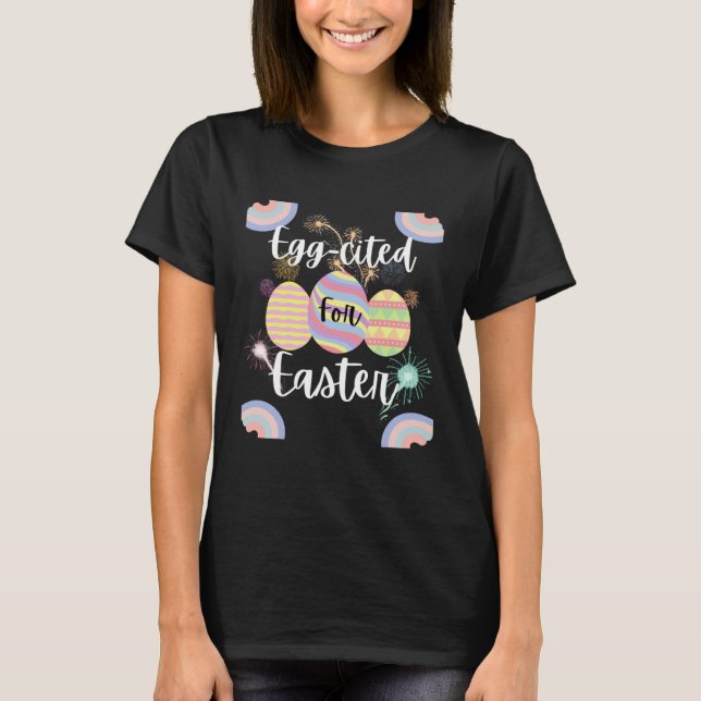 Camiseta Egg cited Hoppy Easter Day Rabbit Bunny Kids  1 (Frente)
