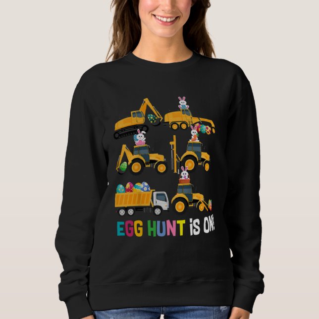 Camiseta Egg Hunt Is On Tractor Easter Bunny Eggs Boys Kids (Frente)