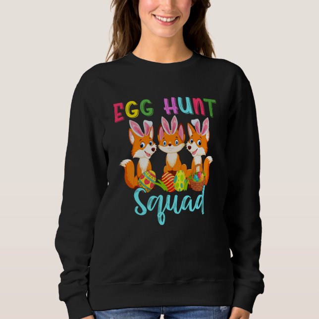 Camiseta Egg Hunt Squad Three Easter Bunny Foxes Hunting Eg (Frente)