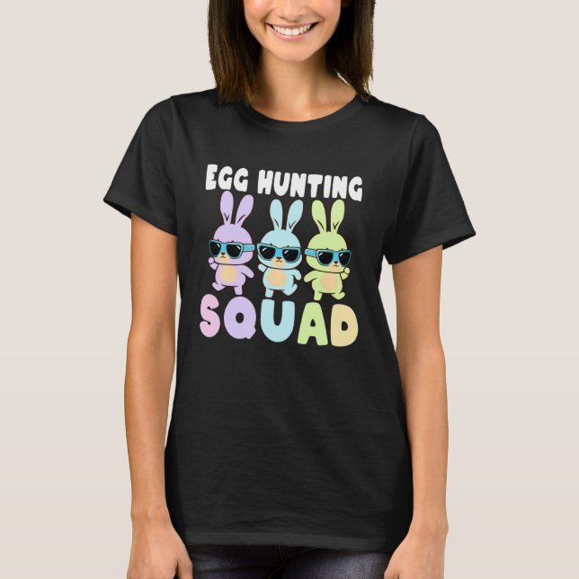 Camiseta Egg Hunting Squad  Easter Bunnies Egg Hunt (Frente)
