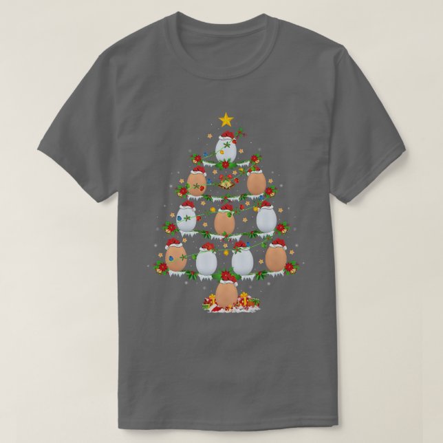 Camiseta Egg Lover Xmas Lights Eggs Christmas Tree  (Frente do Design)