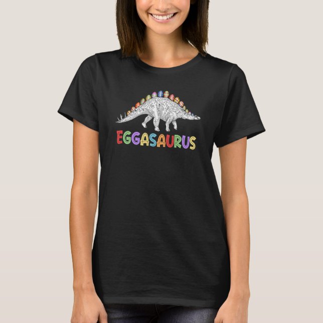 Camiseta Eggasaurus Stegosaurus Ovo Dinossauro Felz pascoa  (Frente)
