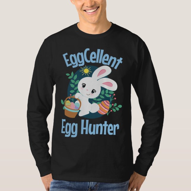 Camiseta Eggcellent Egg Hunter Cute Easter Bunny Quote Sayi (Frente)
