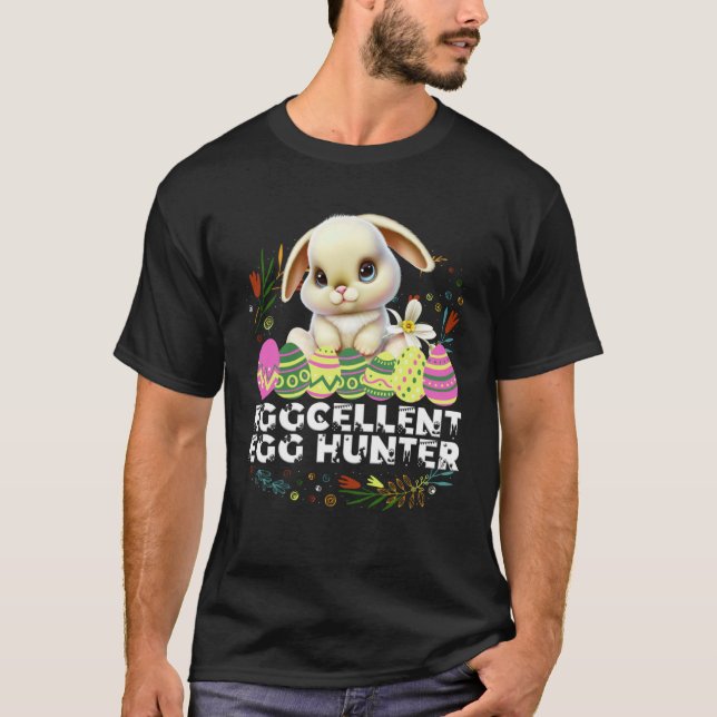 Camiseta Eggcellent Egg Hunter Easter Bunny Cute Rabbit Bun (Frente)