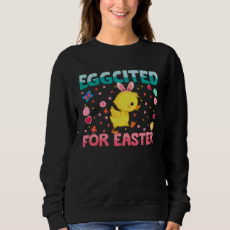 Camiseta Eggcited For Easter Bunny Duck Rabbit  Kids
