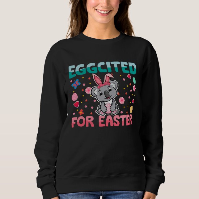 Camiseta Eggcited For Easter Bunny Koala Rabbit Kids (Frente)