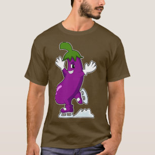 Camiseta EggPlant em patinagem com gelo com skates de gelo