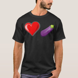Camiseta EggPlant Emoji do Coração LGBTQ