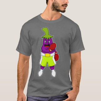 Camiseta Eggplant in Boxing com luvas in a box