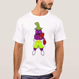 Camiseta Eggplant in Boxing com luvas in a box