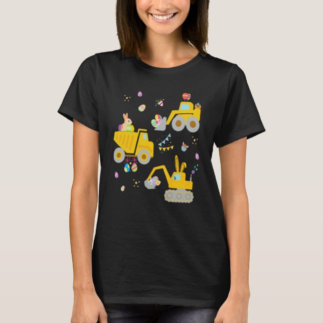 Camiseta EggsCavator Excavator Hunting Egg Easter Construct (Frente)