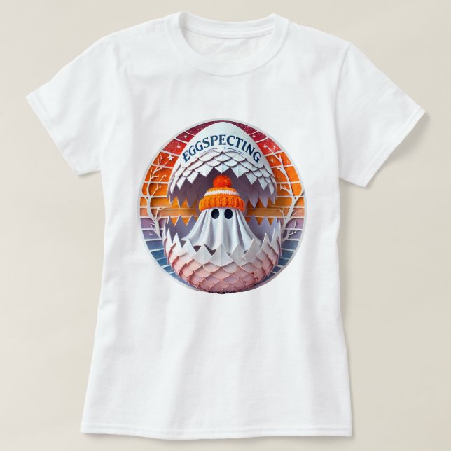 Camiseta Eggspecting Baby Announing - Halloween Themed (Frente do Design)