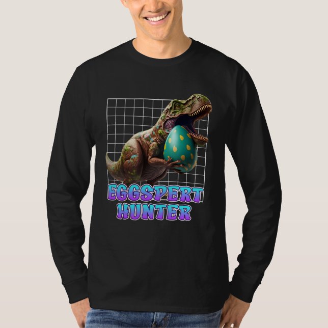 Camiseta Eggspert Easter Eggs Hunt Dinosaur Easter Bunnies  (Frente)