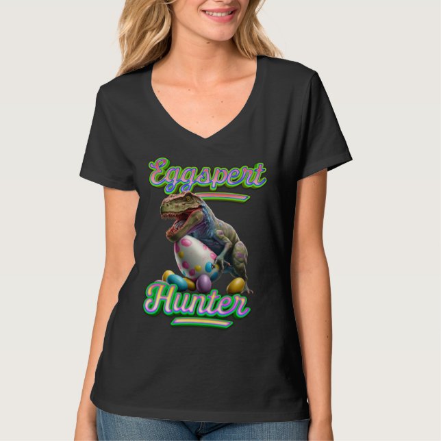 Camiseta Eggspert Easter Eggs Hunter Easter Dinosaur Egg  5 (Frente)