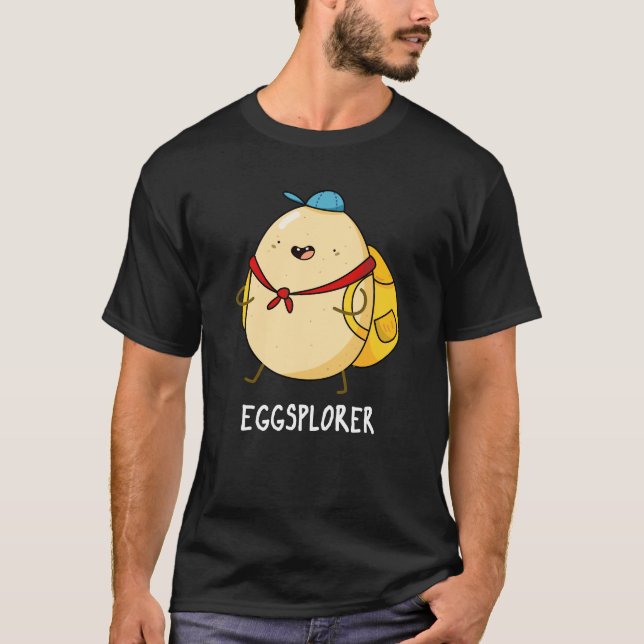 Camiseta Eggsplorer Funny Egg Explorer Pun Dark BG (Frente)
