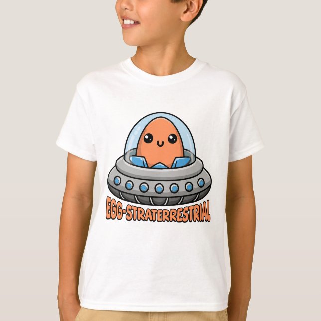 Camiseta Eggstraterreal! Canhão de OvNI de Alienígena (Frente)